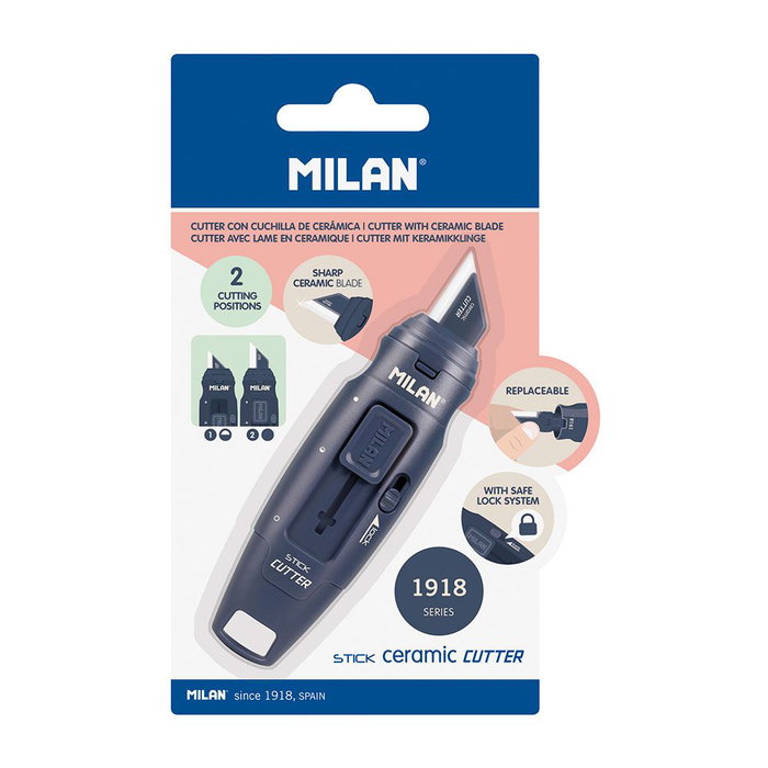 Milan Cúter Stick Serie 1918 con Hoja de Cerámica Azul Marino