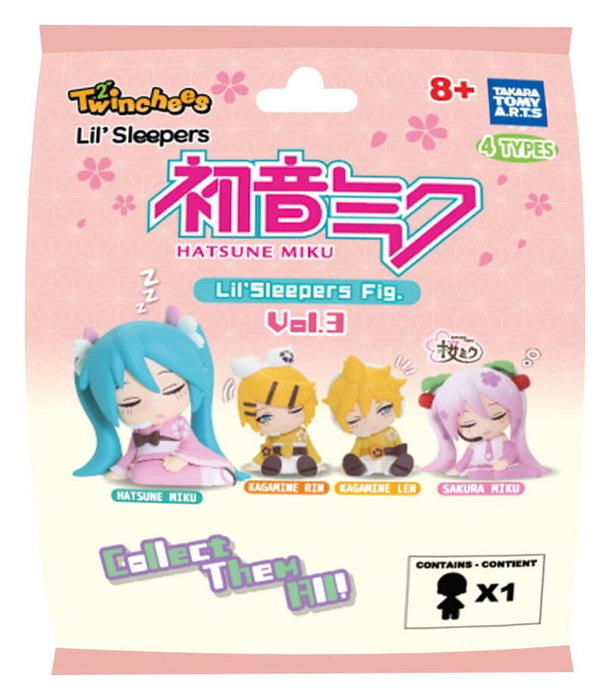 Takara Tomy Hatsune Miku Twinchees Lil' Sleepers Wave 3 Minifiguras Blind Pack Expositor (24 unidades)