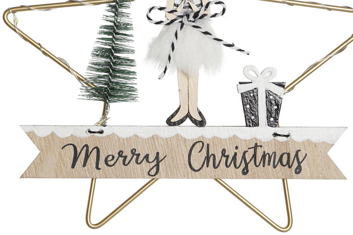 DKD Home Decor Decoración Colgante Navidad Moderna Blanco Negro 2 x 19 x 19.5 cm (12 Unidades)