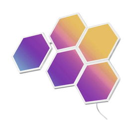 Govee Glide Hexa Light Panels - 5 Paneles de Luz LED RGBIC Inteligentes para Pared, Wi-Fi y Bluetooth, Control por App y Compatible con Alexa, Google Assistant y HomeKit