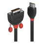Lindy Cable HDMI a DVI-D Black Line 1 m, Negro