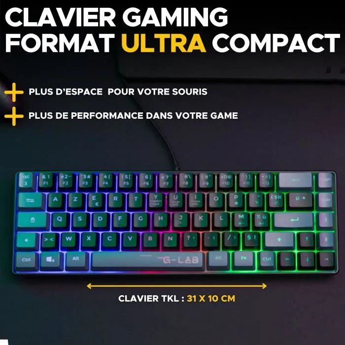 THE G-LAB COMBO HYDRO Teclado y ratón 2 en 1 con cable Negro/gris