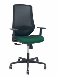 Silla Piqueras Y Crespo Mardos Brazos Regulables Ergonomica Mecanismo Basculante Respaldo Malla Negra Asiento Tapizado Bali Verde Botella