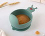 KioKids Cuenco de Silicona Caracol Verde Salvia con Ventosa Antideslizante +6 Meses Apto Microondas y Lavavajillas 9x17 cm