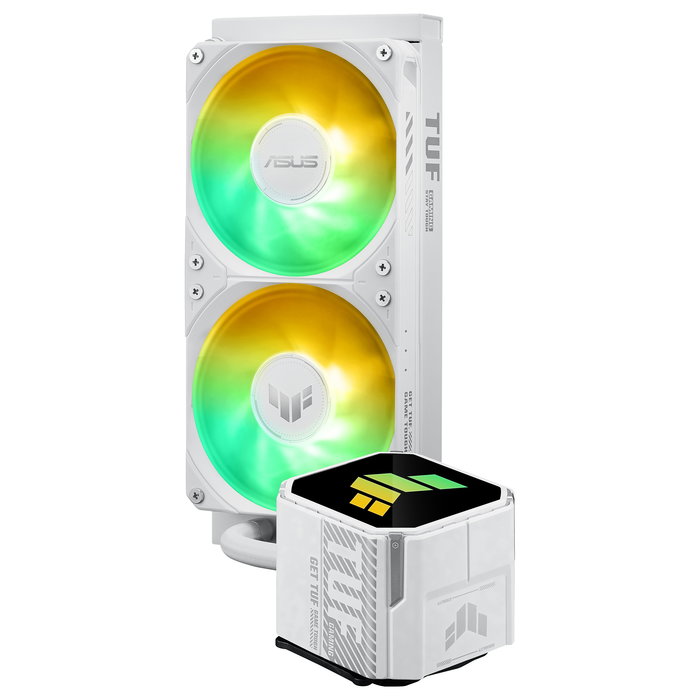 ASUS TUF Gaming LC III 240 ARGB - Sistema de Refrigeración Líquida All-in-One (AIO) Blanco para CPU, LGA 1851/1200/1700, AM4/AM5, 2 Ventiladores ARGB 120mm