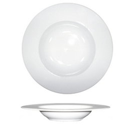 Costa Verde Ecos Plato Hondo de Porcelana, 25 cm de Diámetro, Color Blanco, Vajilla (Set de 12)