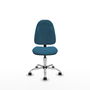 Silla de oficina Algarra con mecanismo Contacto permanente básico tapizada con Tela color Verde petróleo. Equipada con Base cromada, Sin brazos y Ruedas de parqué
