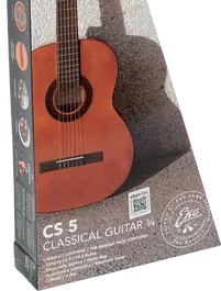 Eko Guitarra Clásica 3/4 CS-5 Natural Pack para Niños y Adolescentes con Funda, Afinador y Púas