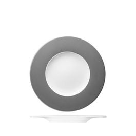 LANGENTHAL ESS LINEO Plato llano decorado negro, porcelana, 29 cm de diámetro - no apto lavavajillas/microondas (Set de 6)