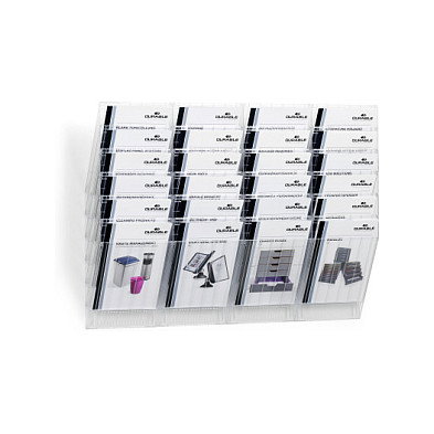 Durable FLEXIBOXX Portafolletos de pared DIN A4 6-Fach transparente