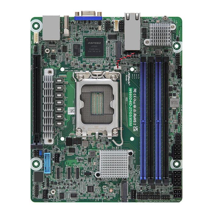 ASRock W680D4ID-2T/G5/X550 Placa Base Servidor mini-DTX Intel LGA 1700 DDR5 LAN 10Gb Dual X550 ASRock W680D4ID-2T/G5/X550 Placa Base Servidor mini-DTX Intel LGA 1700 DDR5 LAN 10Gb Dual X550