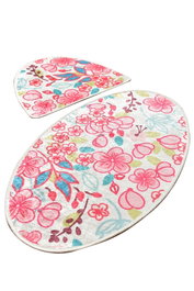 Mijölnir Dolce Oval Juego de Alfombras de Baño 2 Piezas 50x60 cm y 60x100 cm 100% Poliéster Antideslizante