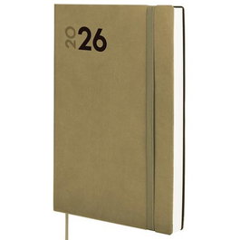 Finocam Agenda Dynamic Mara Y10-140x204 mm, Tapa Blanda Verde 2026, 1 Día por Página, con Goma Elástica y Cinta Punto