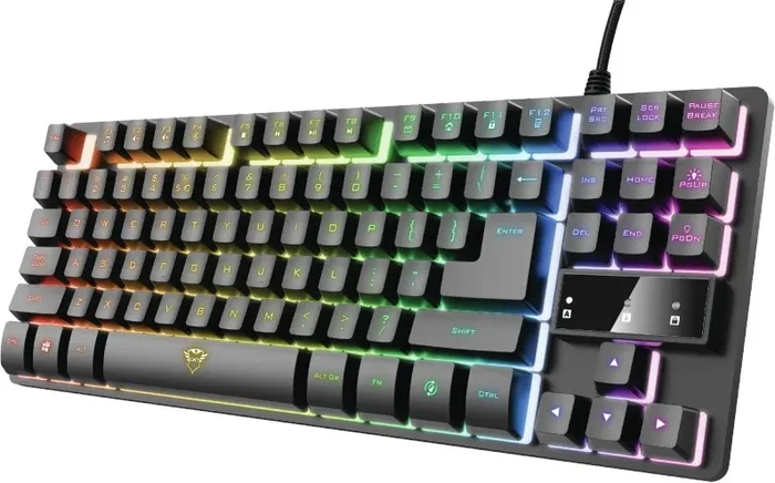Trust GXT833 Thado TKL Teclado Gaming US Cableado Membrana RGB Negro Trust GXT833 Thado TKL Teclado Gaming US Cableado Membrana RGB Negro