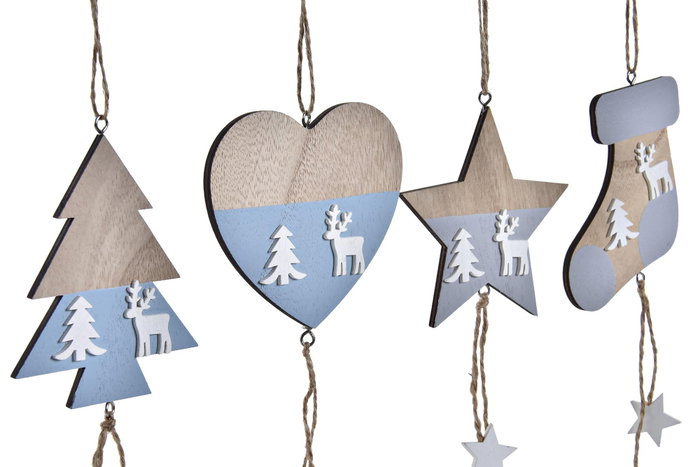 DKD Home Decor Decoración Colgante MDF Surtida 8,5x1x30 cm