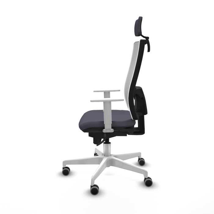 PIQUERAS Y CRESPO Silla de oficina Horna con mecanismo Sincro, Gris oscuro y Blanco