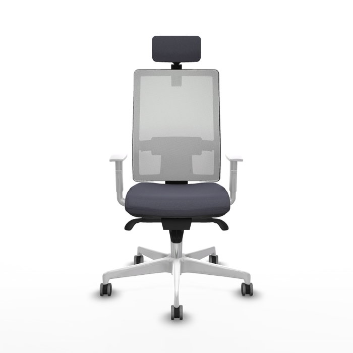 PIQUERAS Y CRESPO Silla de oficina Horna con mecanismo Sincro, Gris oscuro y Blanco