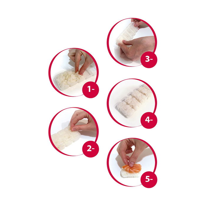 Cook Concept Molde para Niguiri Sushi para 5 Piezas Perfectas con Receta Incluida