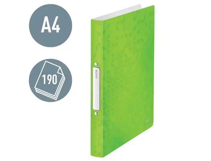 Leitz Wow Carpeta 2 Anillas Redondas 25 mm Polipropileno A4 Color Verde
