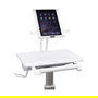 Ergotron StyleView Tablet Carro SV10 para Tablets hasta 38cm, 12 Pulgadas, Aluminio Blanco, Ajustable en Altura para Uso Sentado/De Pie, con Ruedas