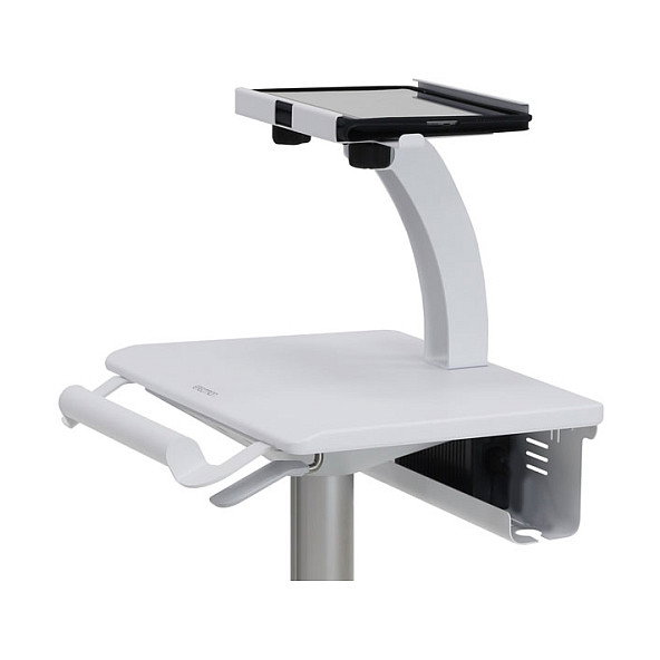 Ergotron StyleView Tablet Carro SV10 para Tablets hasta 38cm, 12 Pulgadas, Aluminio Blanco, Ajustable en Altura para Uso Sentado/De Pie, con Ruedas