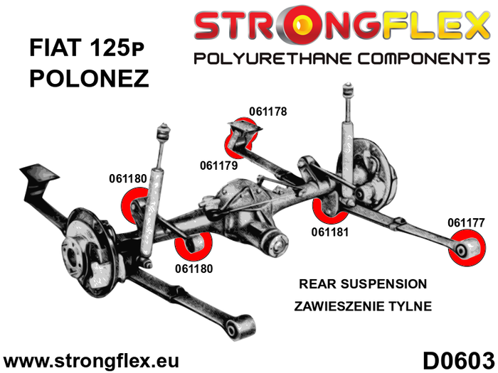 StrongFlex STF061177A Silentblock de Suspensión Delantera Sport Trasero Alta Flexibilidad Resistencia Carga Dinámica