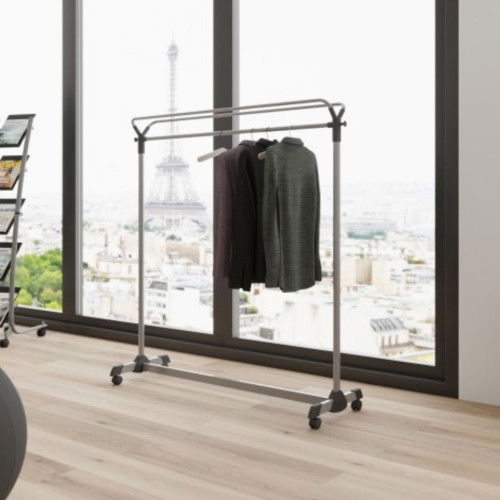 Archivo 2000 Perchero Alba de Gran Capacidad con Ruedas 540x1530x1715 mm Gris ALPMGROUP3 GS