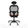 PIQUERAS Y CRESPO Silla de oficina Jorquera con mecanismo Sincro/Traslack, Naranja y Gris