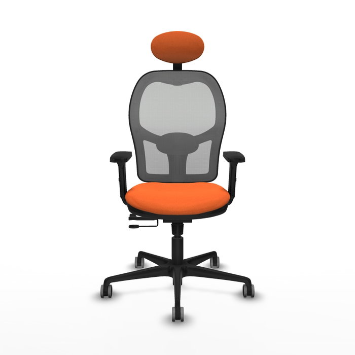 PIQUERAS Y CRESPO Silla de oficina Jorquera con mecanismo Sincro/Traslack, Naranja y Gris