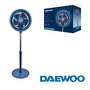 Daewoo Ventilador de Pie 30 cm (12") Alta Velocidad 90W, Base Redonda - Azul