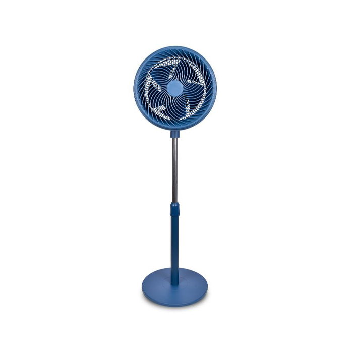 Daewoo Ventilador de Pie 30 cm (12") Alta Velocidad 90W, Base Redonda - Azul