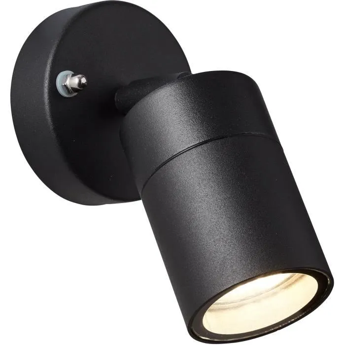 Brilliant BRI4004353346934 Aplique de Pared Jandy para Exterior, color Negro, compatible con bombillas GU10 LED, potencia máxima 28W.
