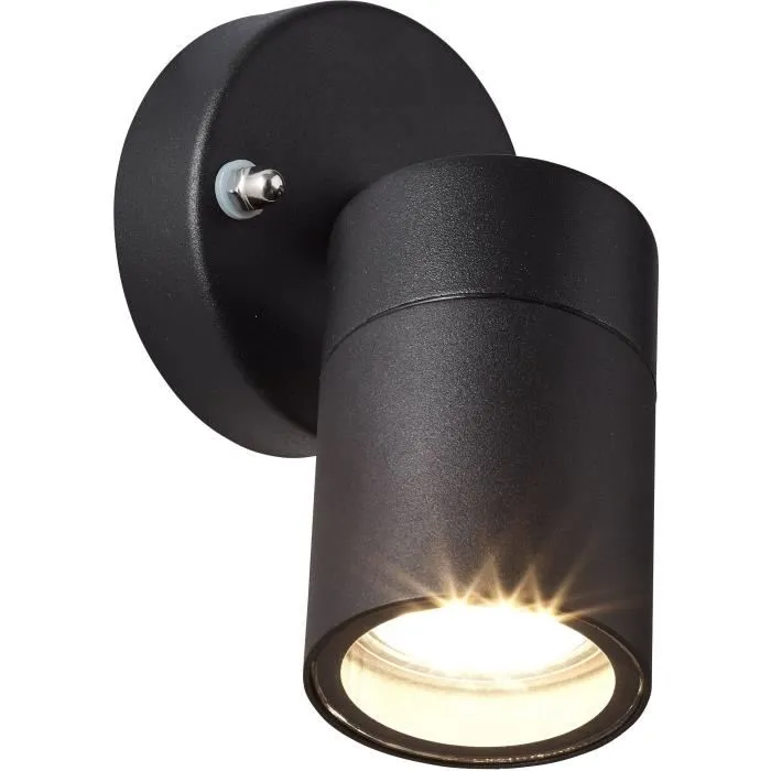 Brilliant BRI4004353346934 Aplique de Pared Jandy para Exterior, color Negro, compatible con bombillas GU10 LED, potencia máxima 28W.