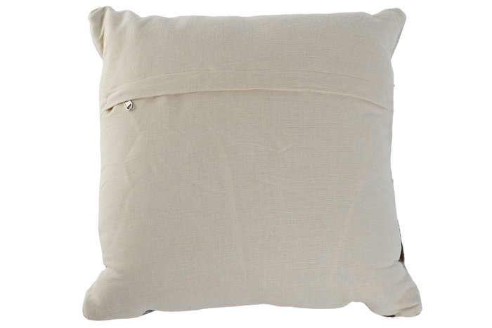 DKD Home Decor Cojin Colonial Camel Gris Piel Poliester 40 x 40 x 10 cm (2 Unidades)