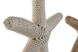 DKD Home Decor Decoración Colgante Mediterráneo, Crema Natural, 3.5 x 35 x 24.5 cm (4 Unidades)