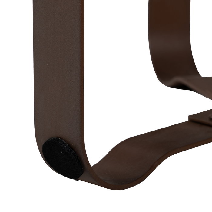 Mesita Marrón Oscuro Metal-Cristal 40 X 40 X 45 cm