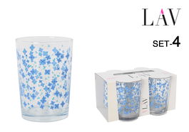 LAV Set 4 Vasos Sidra 520 cc Bodega Flores 9x9x12 cm (6 Cajas)