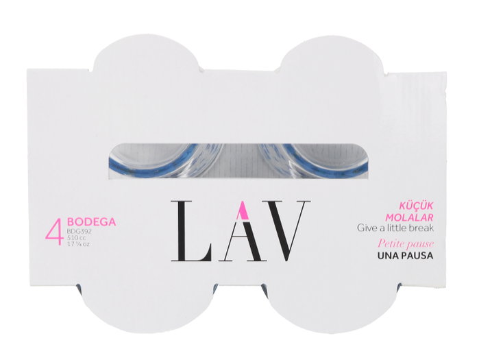 LAV Set 4 Vasos Sidra 520 cc Bodega Flores 9x9x12 cm (6 Cajas)