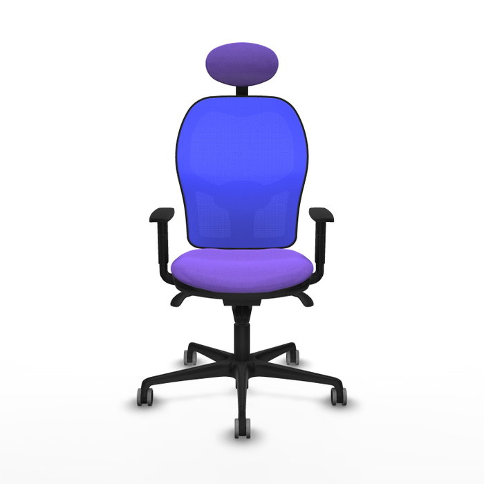 PIQUERAS Y CRESPO Silla de oficina Jorquera con mecanismo Sincro, asiento Lila y respaldo Azul