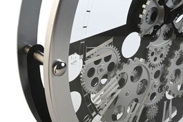 DKD Home Decor Reloj de Pared Loft, Metal y Cristal, Plateado y Negro, 8.5 x 52 x 52 cm