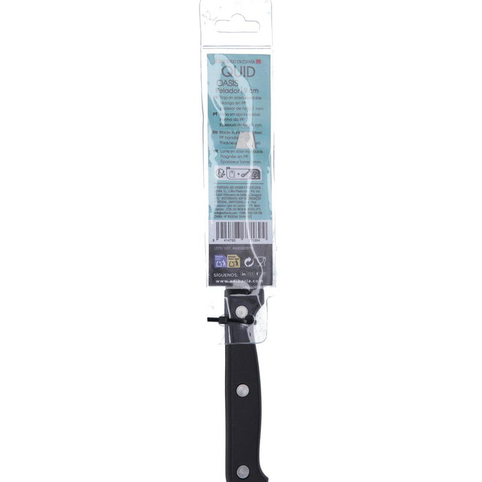 Quid Cuchillo Pelador Oasis 9 cm Negro
