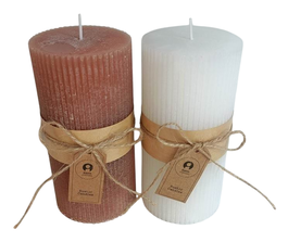 DKD Home Decor Surtido de Velas de Cera de Parafina 7x7x14 cm