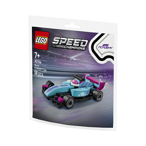 LEGO Speed Champions 30734 F1 ACADEMY Mini-Auto de Construcción, 58 Piezas, Multicolor, Juguete para Niños 7+ Años