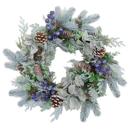 DKD Home Decor Corona Navidad Alpina Verde Lila 2 Unidades 15 x 50 x 50 cm