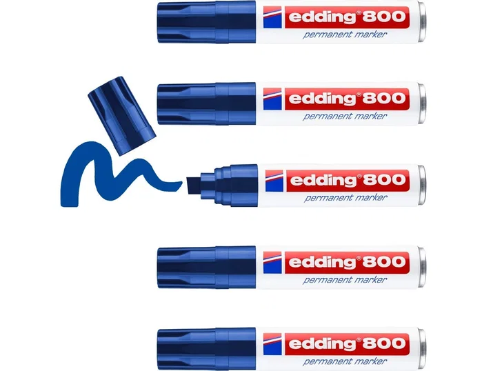 Edding Marcador Permanente 800 Azul (Set de 5)