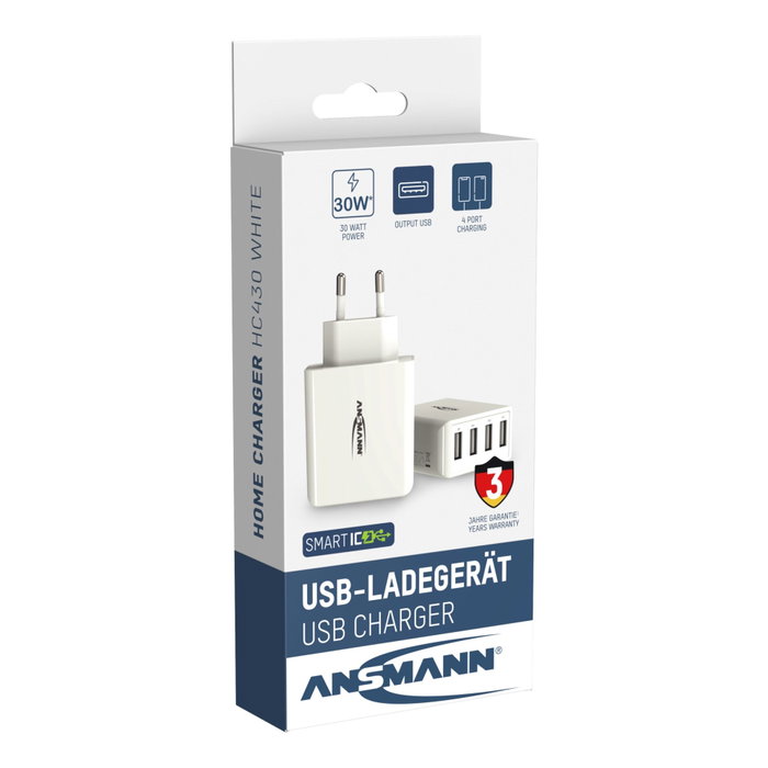 Ansmann Home Charger HC430 4xUSB 3000mA blanco Ansmann Home Charger HC430 4xUSB 3000mA blanco