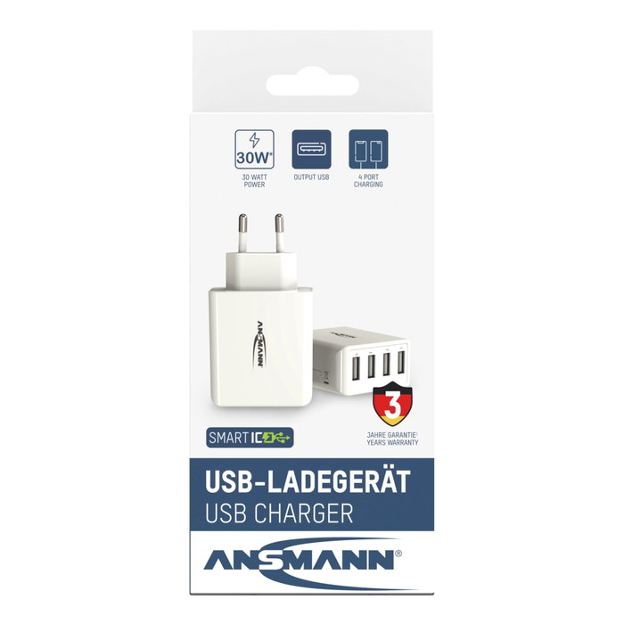 Ansmann Home Charger HC430 4xUSB 3000mA blanco Ansmann Home Charger HC430 4xUSB 3000mA blanco