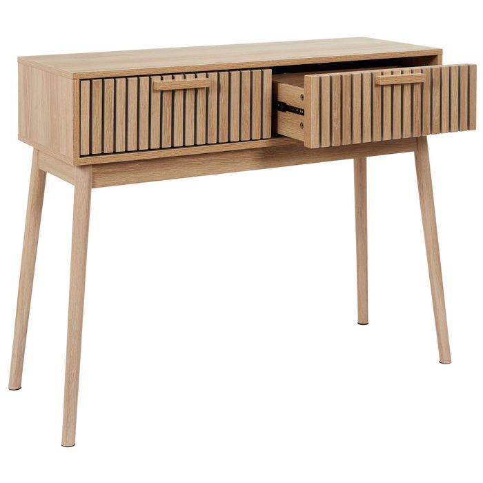 Home Deco Factory Consola Natural con 2 Cajones Klaus 100x35x80 cm