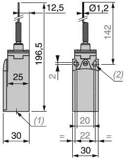 TELEMECANIQUE SENSORS XCKN2106G11 Interruptor de fin de carrera NO + NC TELEMECANIQUE SENSORS XCKN2106G11 Interruptor de fin de carrera NO + NC