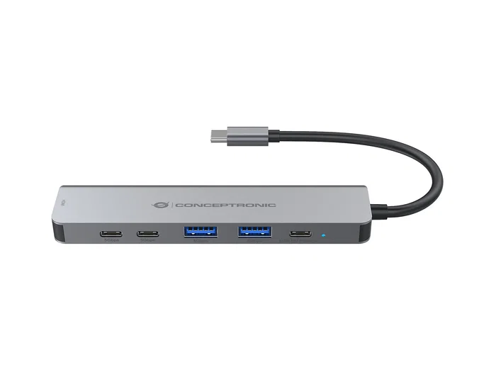 Conceptronic DONN33G Docking Station USB-C 6 en 1 Plata